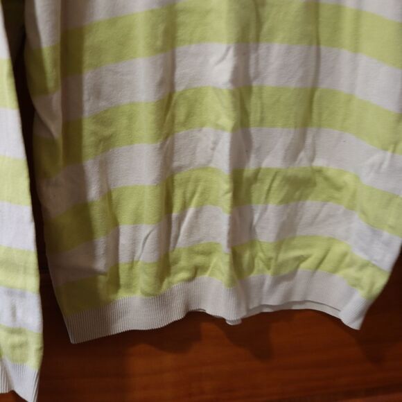 Ted Baker Men’s Preppy Yellow Gray Stripe Cotton Crewneck Sweater Medium Chic - Picture 11 of 13